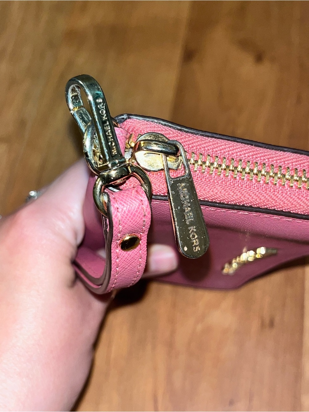 Michael Kors Pink Saffiano Leather Crossbody with Matching Wristlet - Picture 14 of 16